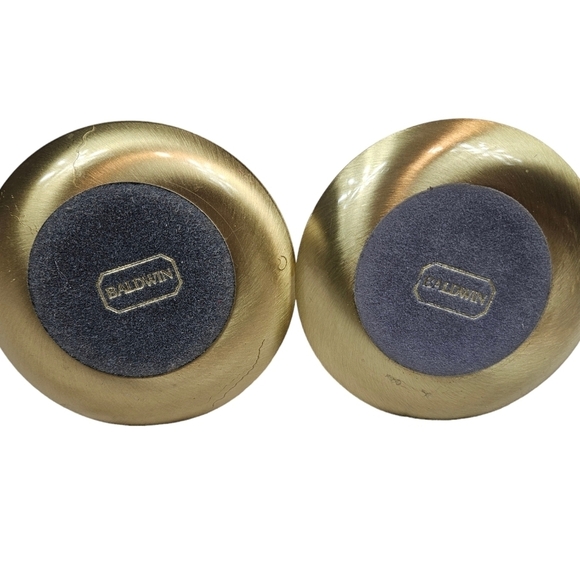 Vintage Baldwin Set of Cast Brass Saucer Base Candle Stick Holders 6.5" Tall G50 - Picture 7 of 8